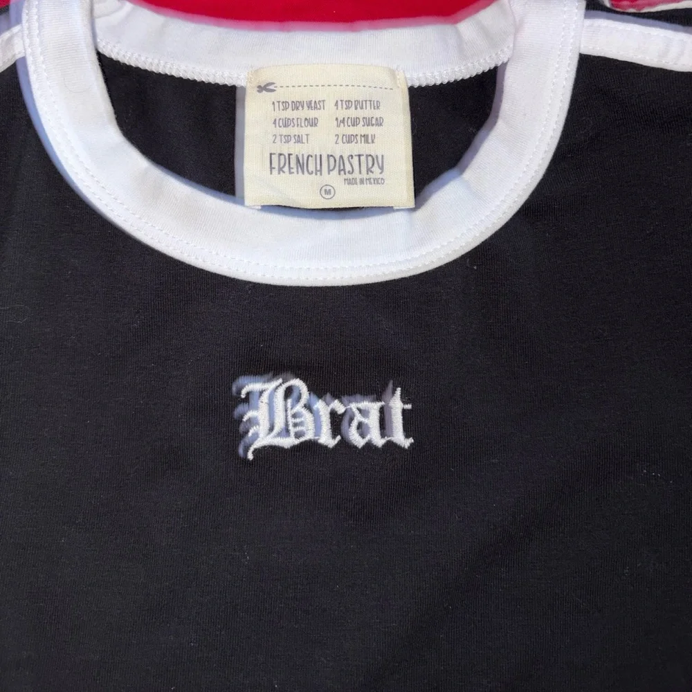 French Pastry Black Fitted Crop T-Shirt - Picture 4 of 4